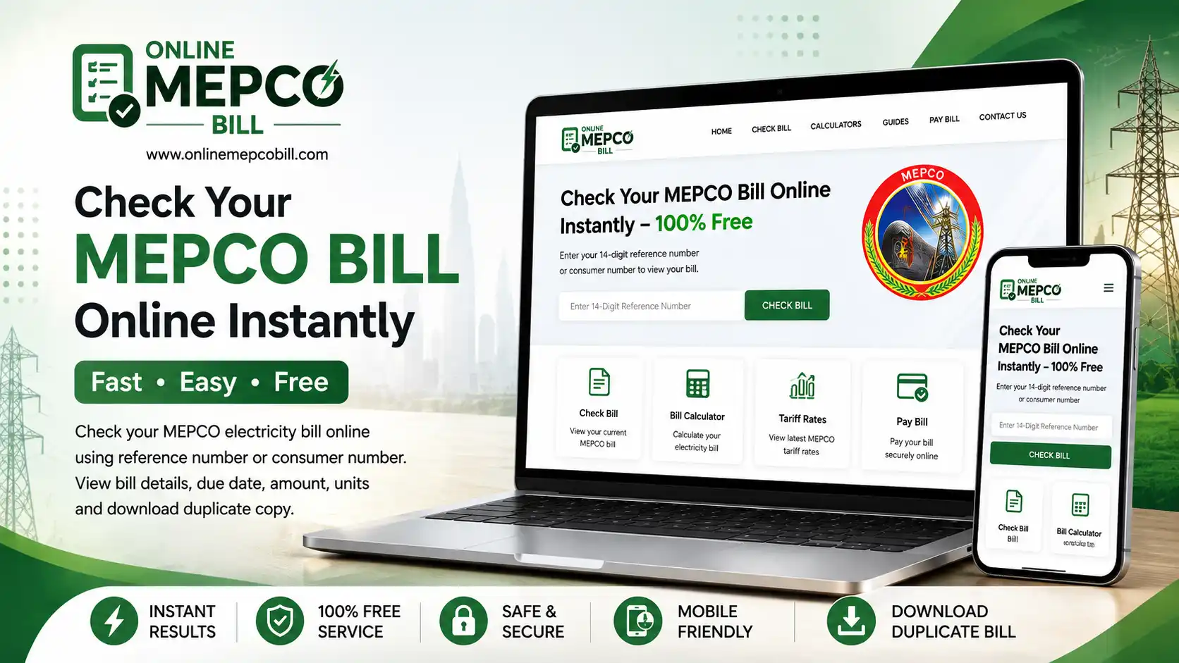 MEPCO bill online – check MEPCO bill instantly