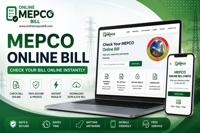 MEPCO online bill check— check your electricity bill online using reference number